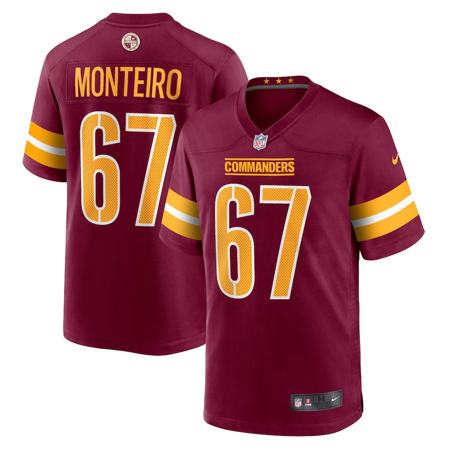 Men Washington Commanders #67 Aaron Monteiro Nike Burgundy Game Player NFL Jersey->washington commanders->NFL Jersey